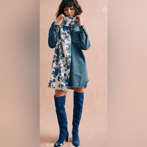 Sezane Over the Knee Boots - Electric Blue - Picture 4 of 8